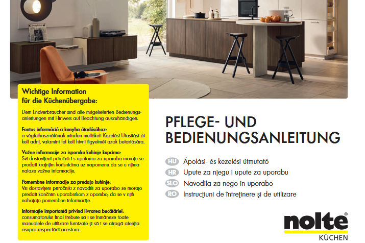 Nolte Küchen Pflege und Bedienungsanleitung – Tipps zur richtigen Pflege und Nutzung